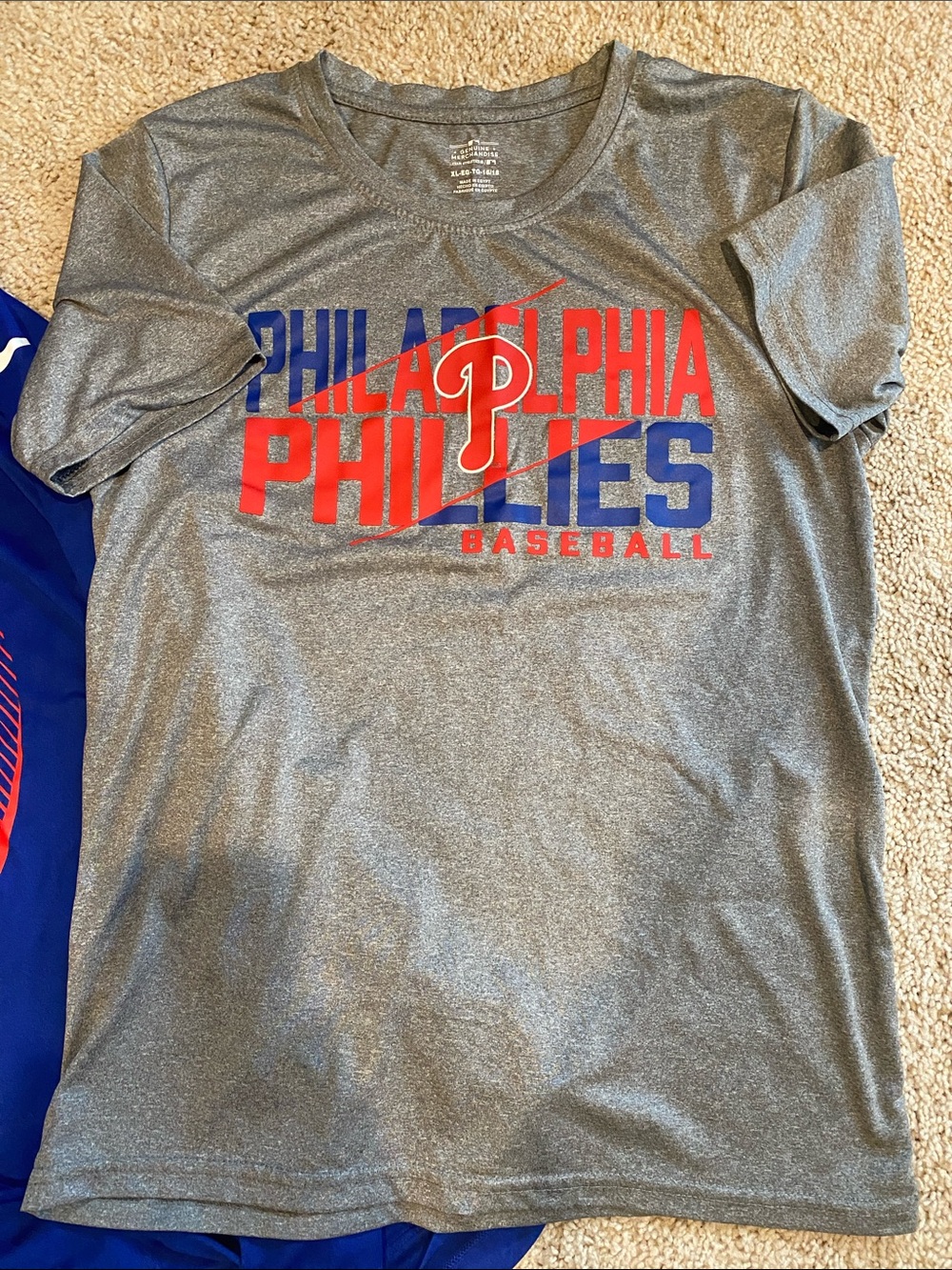 Genuine Merchandise Gray Philadelphia Phillies Graphic Tee - Red & Blue Logo